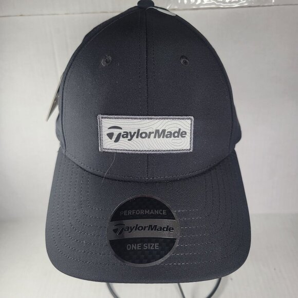 Taylormade Performance Black Adjustable Snapback Golf Baseball Hat One Size - Picture 1 of 4